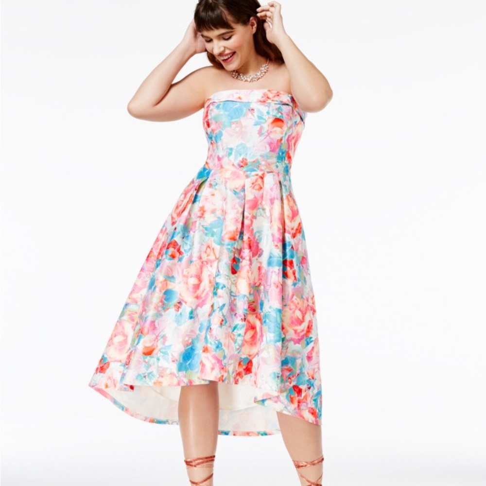 City Chic Floral High Low Dress - Multicolor